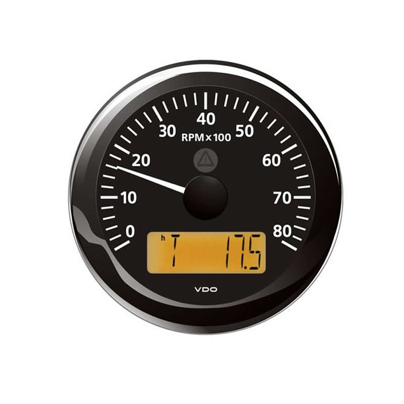 VDO ViewLine Tachometer 8.000 RPM Black 85mm